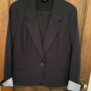 Reitmans Black Jacket with Striped Lining